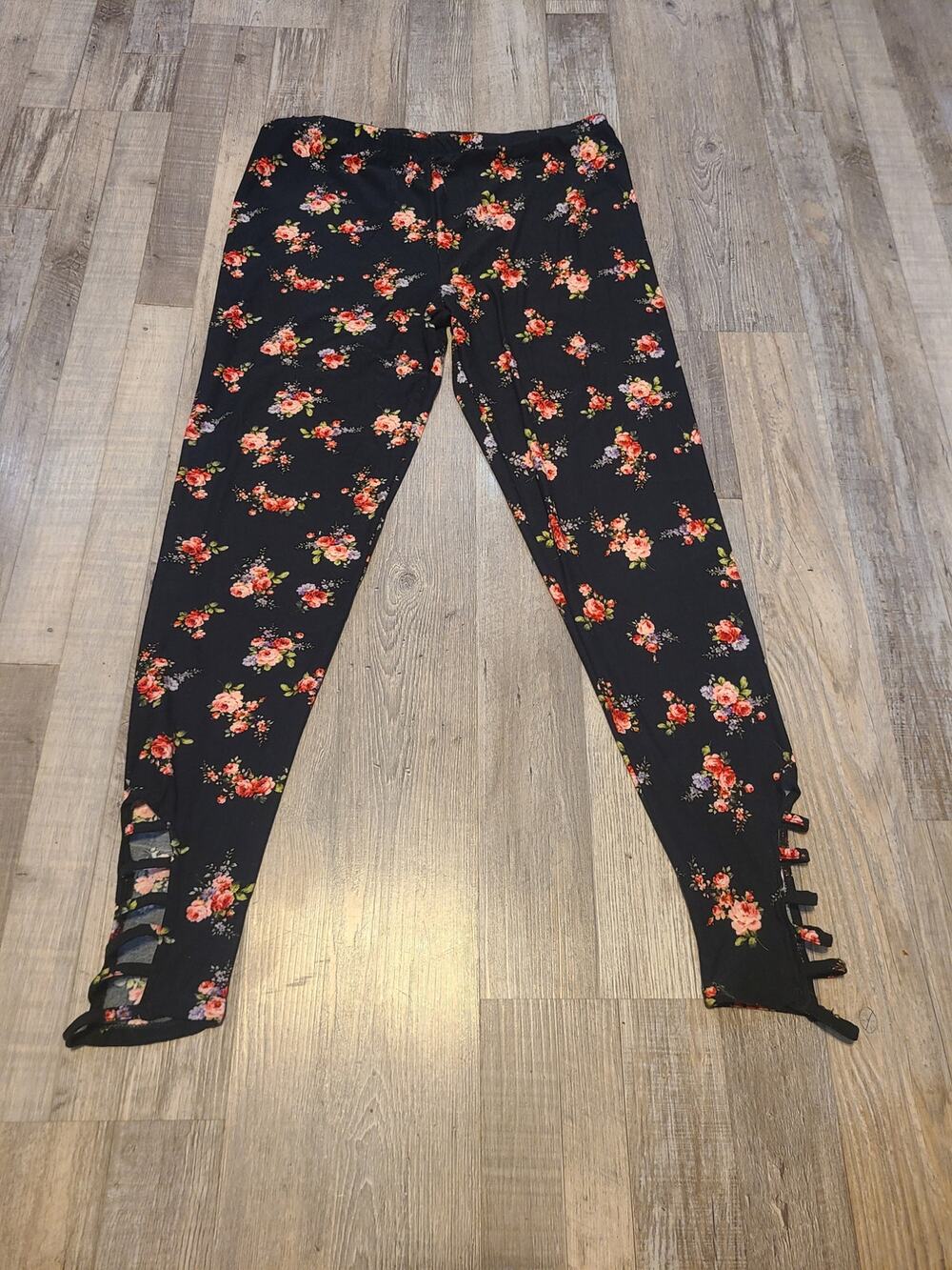 Bobbie brooks 1x plus size women's floral leggings